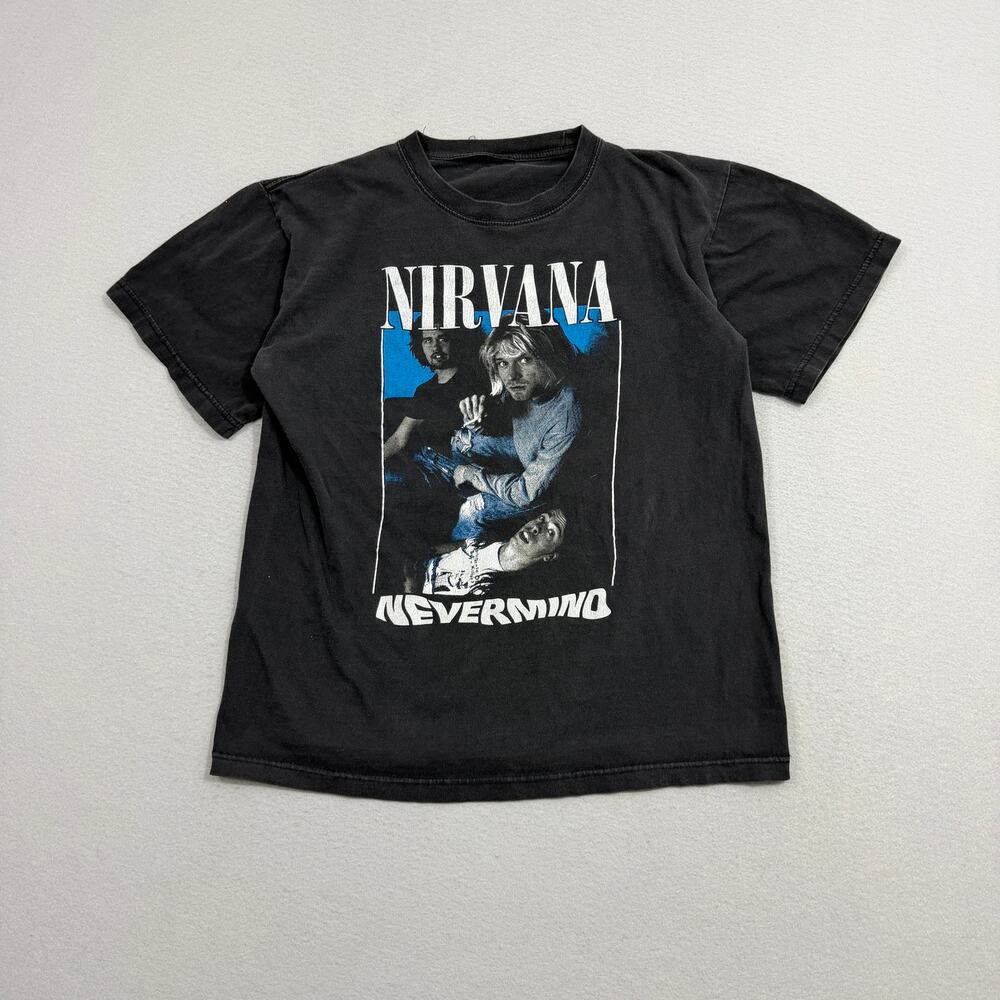 Vintage Nirvana Nevermind Promo Shirt Men's Medium Black Kurt Cobain 90s Band